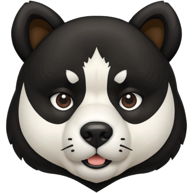 Black, wide, Akita dog head, bear like, with pointy ears  emoji
