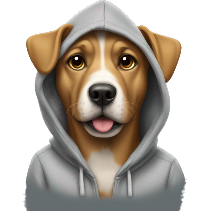 Dog wearing a hoodie emoji