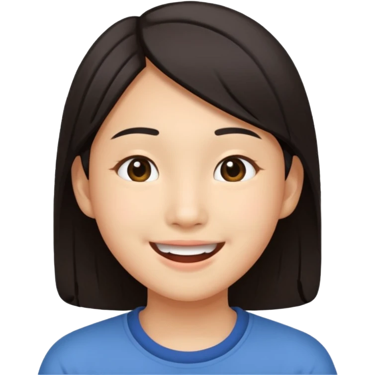 Asian individual age 18-22yr. Juvenile Adult - carefree. fun loving

 emoji