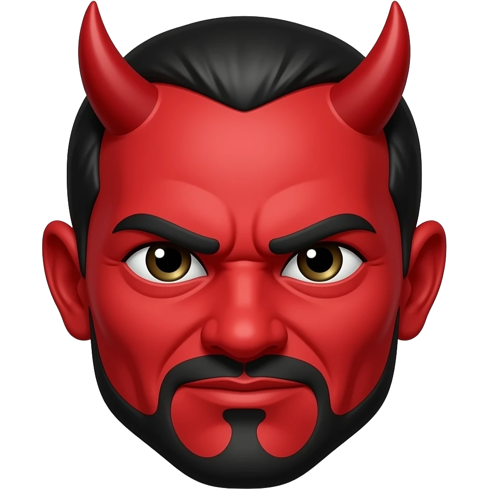 Emoji red demon face comiting emoji