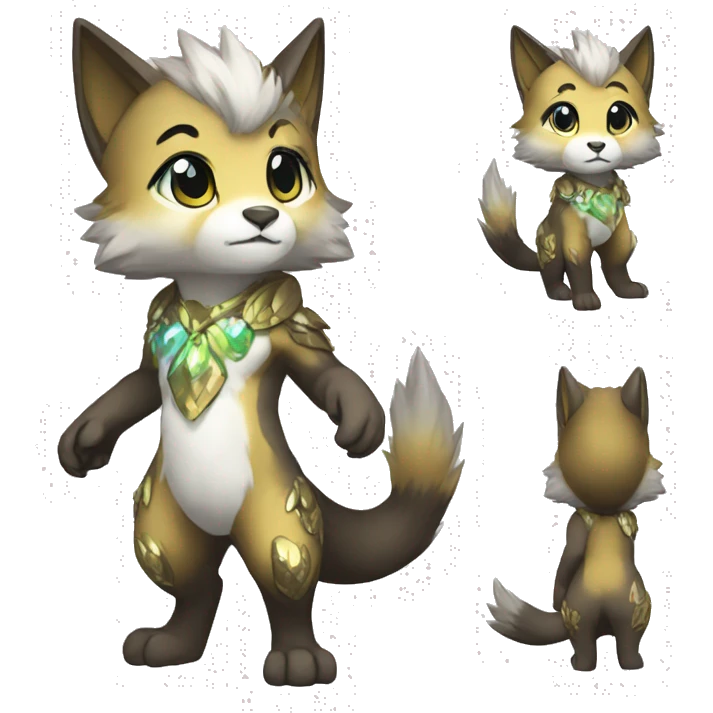 Anthro Shiny Sparkle-Chibi-style-Fur-Sona-Fakémon Full Body emoji