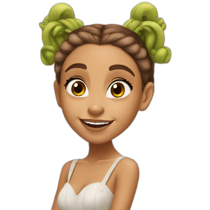 Ariana Grande as shrek emoji