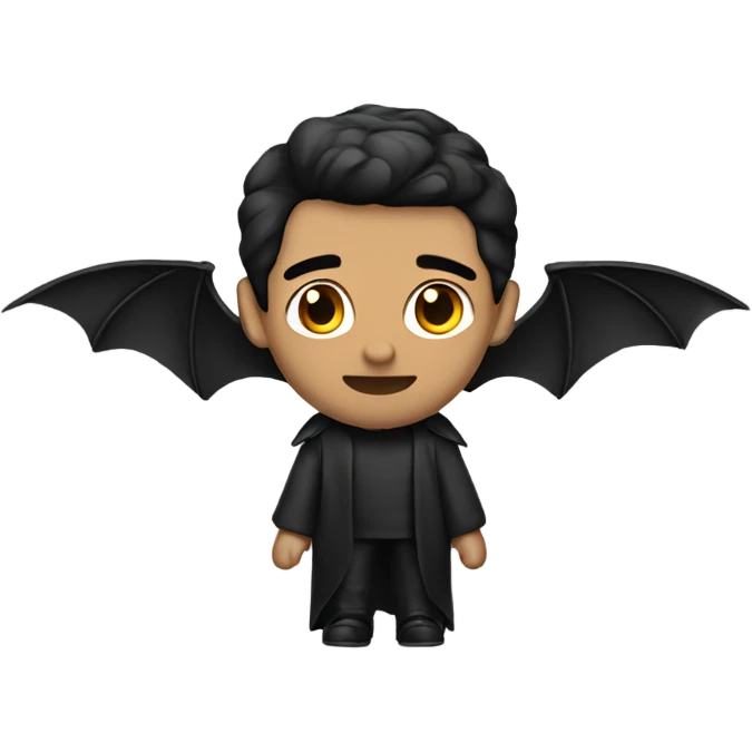 man with bat wings short black hair emoji