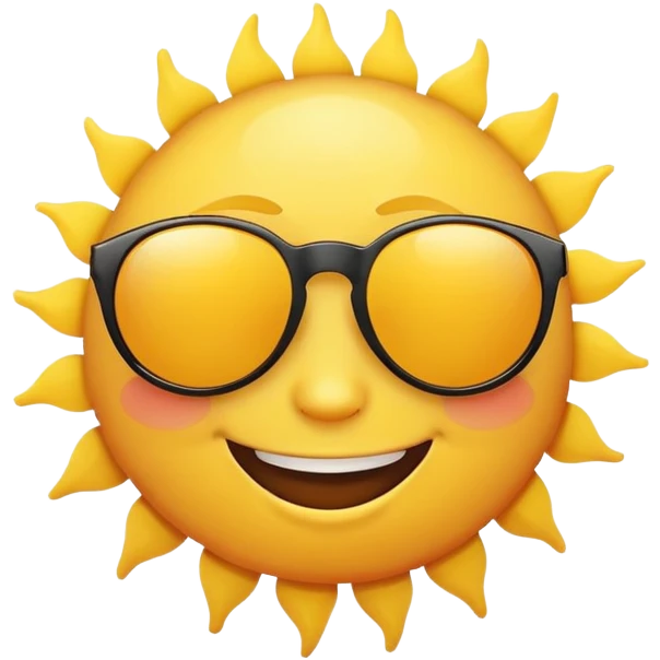 A cool sun wearing sunglasses emoji