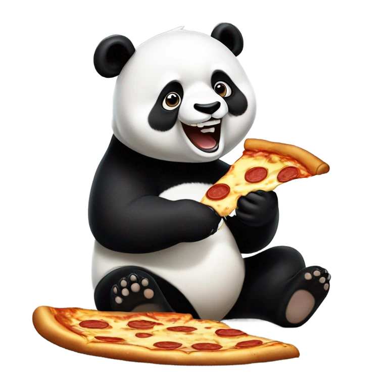 Panda eating Pizza emoji