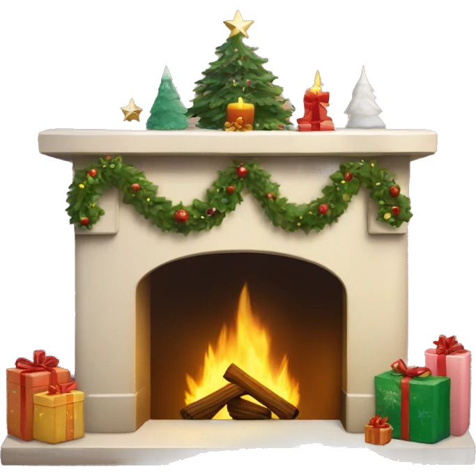 Kamin mit weihnachtlicher Dekoration  emoji