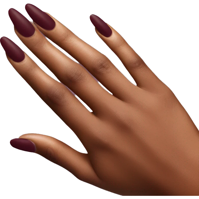 Maroon nails on woman hand emoji