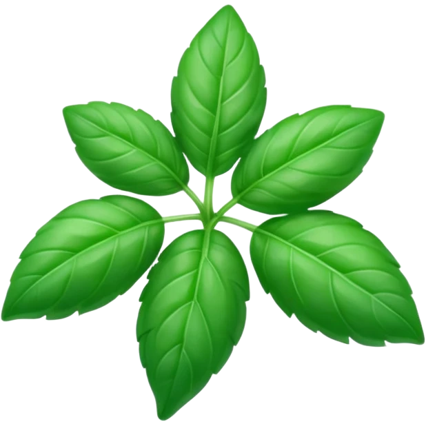 green basil leaf with some purple emoji