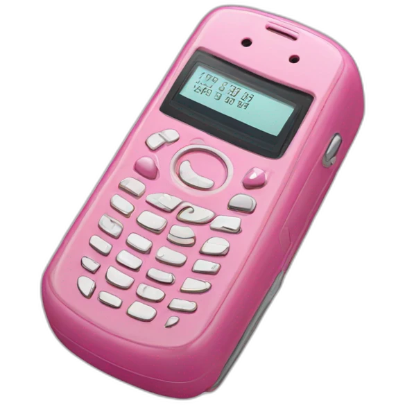 Pink clamshell flip-phone emoji