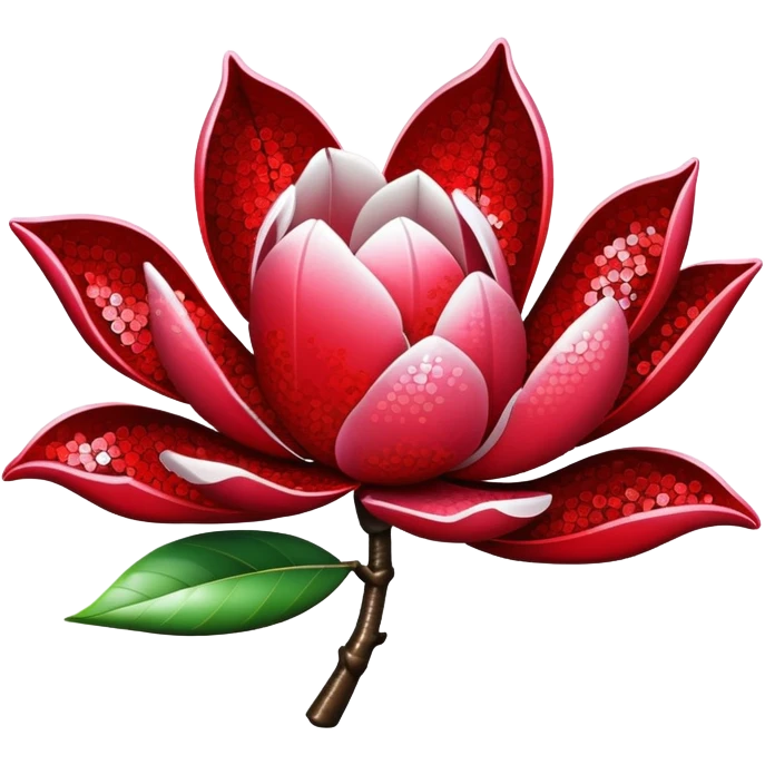 Red sequined magnolia  emoji
