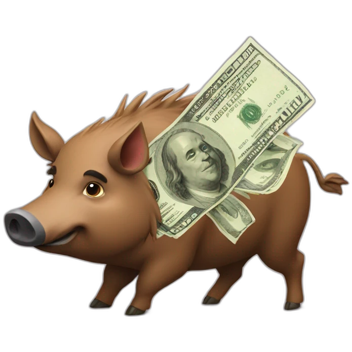 boar with dollars emoji