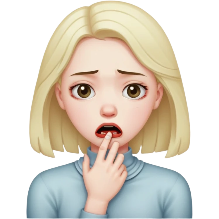 Girl choking herself emote emoji