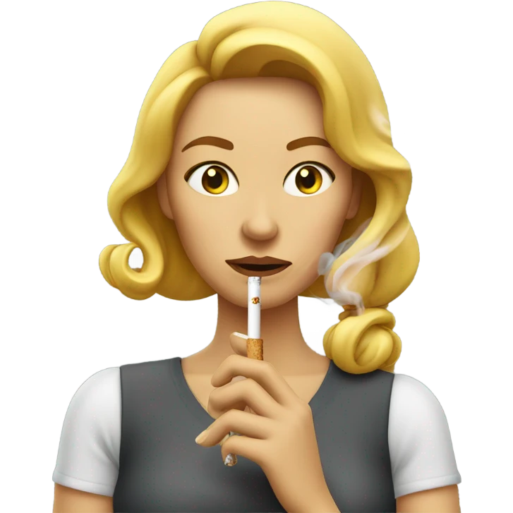 A women smoking  emoji