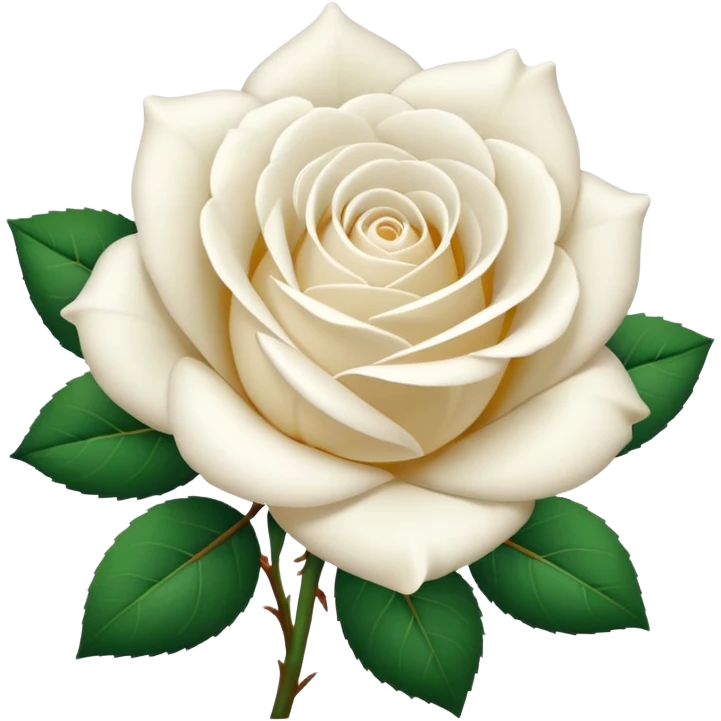 white rose, no green leaves emoji