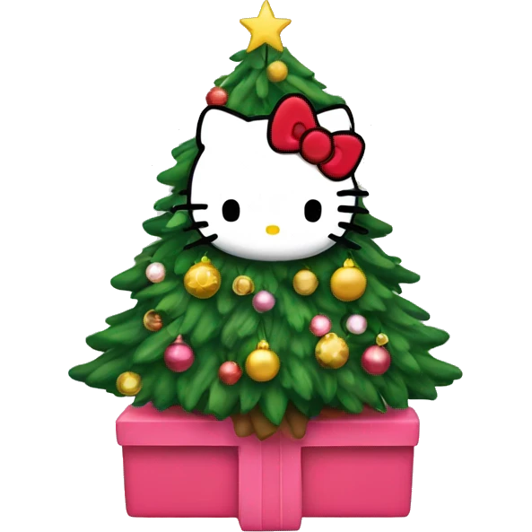 Hello kitty Christmas tree emoji