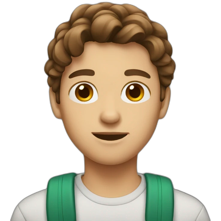 student with brown hair emoji