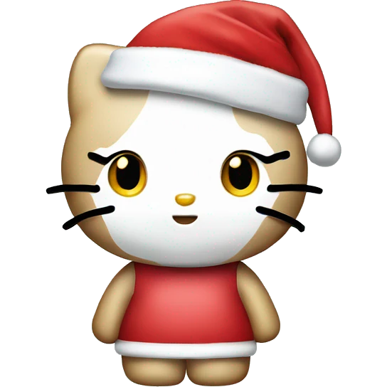 Hello kitty wearing a Santa hat emoji