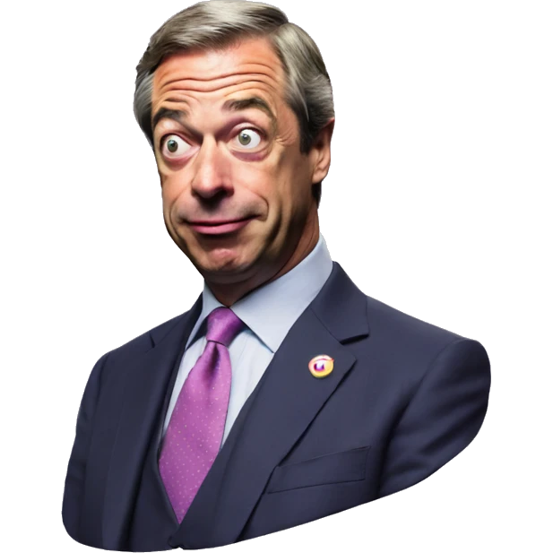 Nigel Farage side profile Pog expression emoji