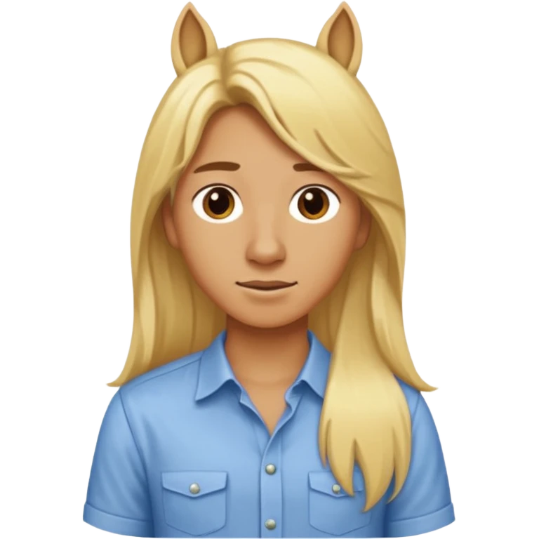 horse with long blonde hair and shirt emoji