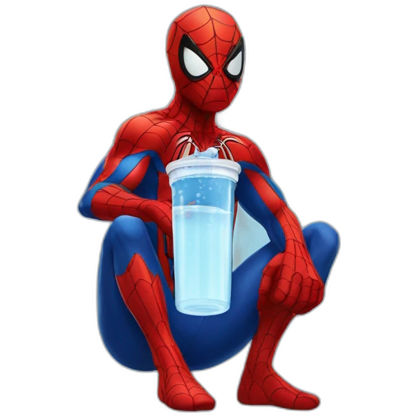 spiderman drinking water emoji