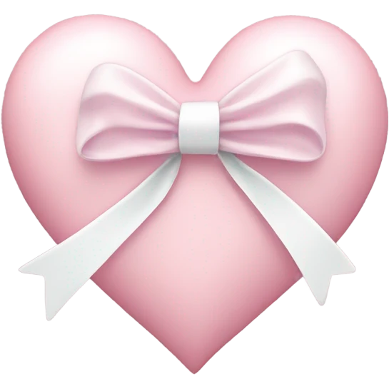 Pastel pink heart with white bow emoji