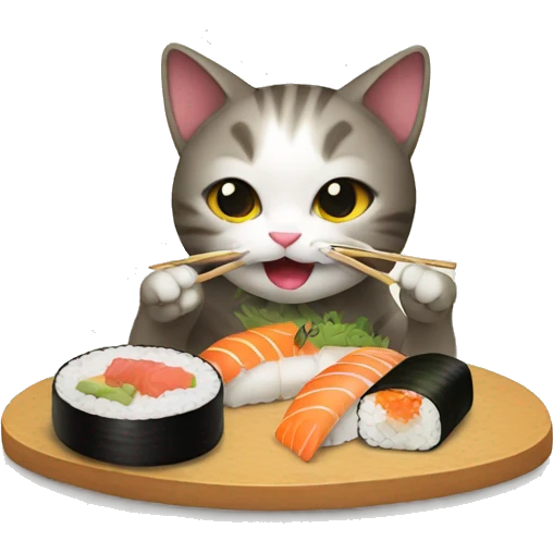 cat eating sushi emoji