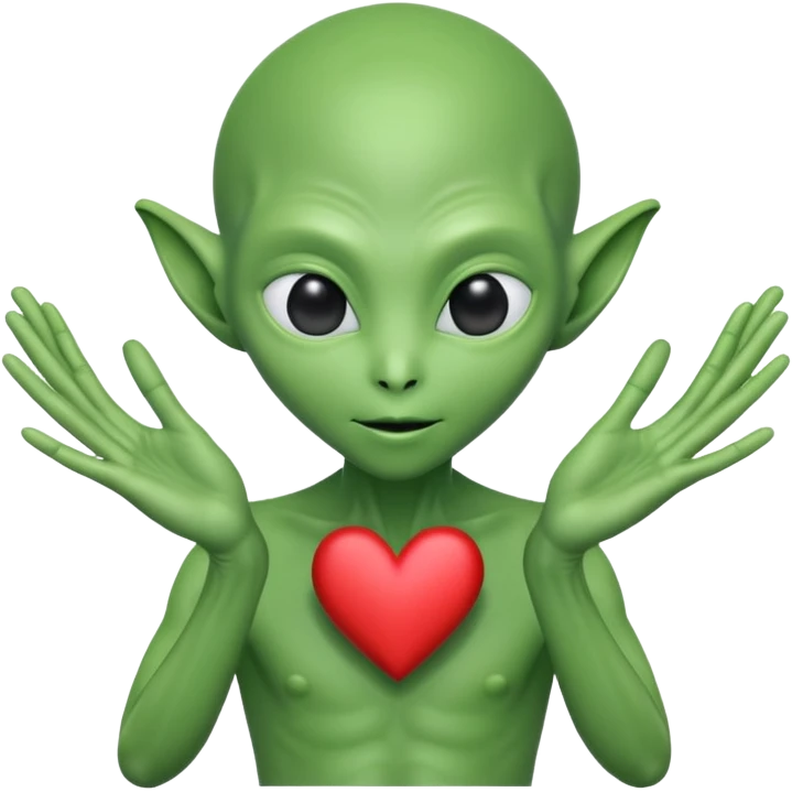 Alien from the movie Alien making heart sign with hands emoji