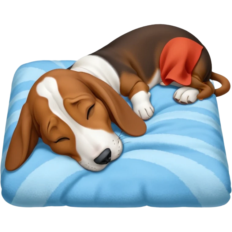 A basset hound sleeping on a blanket emoji
