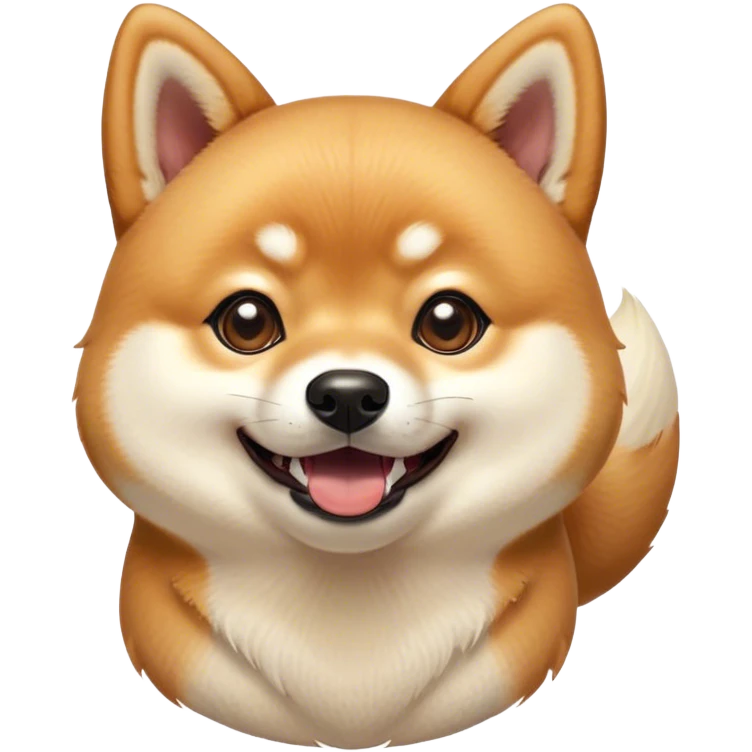 Cinematic Comical Shiba Inu Portrait Emoji, Head tilted dramatically with an exaggeratedly amused or surprised expression, featuring a striking fur with a creamy underbelly, wide, expressive brown eyes filled with exaggerated disbelief, Simplified yet hilariously expressive features, highly detailed, glowing with a slightly sassy glow, high shine, dramatic yet playful, stylized with an air of cheeky defiance, bright and endearing, soft glowing outline, capturing the essence of a spirited and over-the-top companion, so meme-worthy it feels like it could side-eye its way into internet fame instantly! emoji