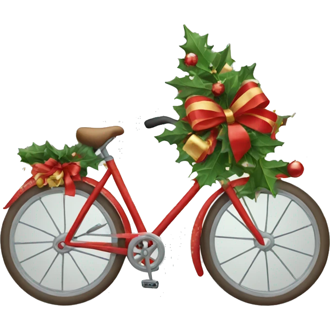 Christmas decorated bicycle  emoji