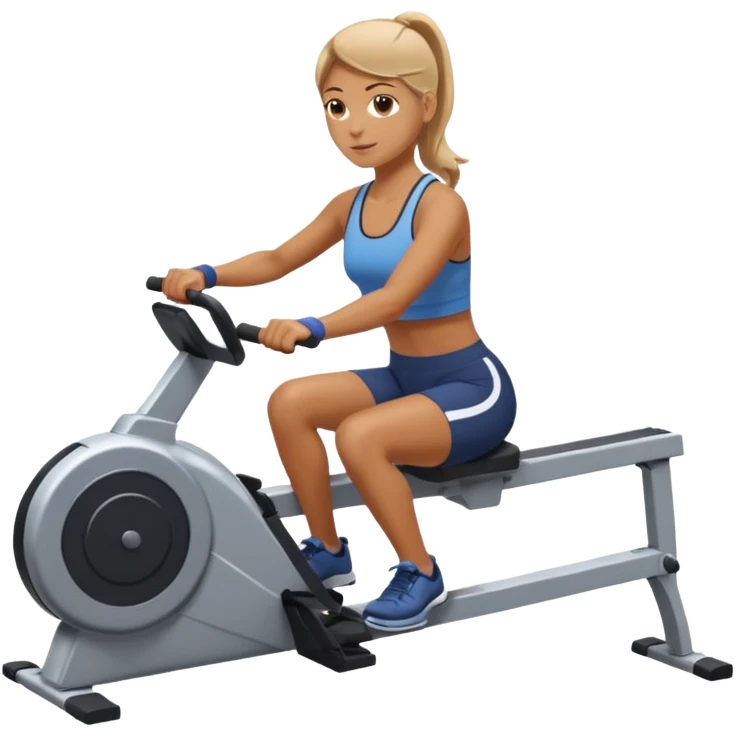 women workout rowing on machine  emoji