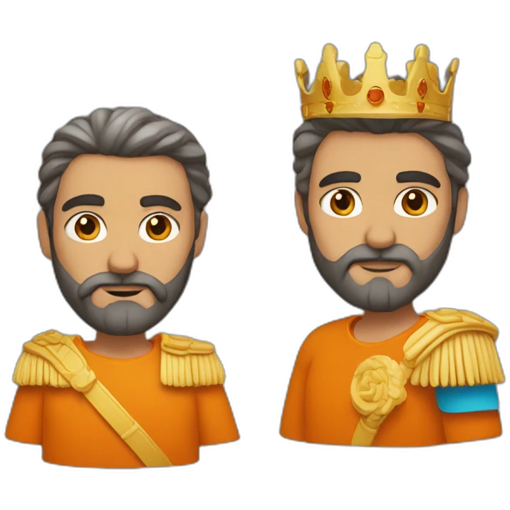 un rey con barba naranja emoji