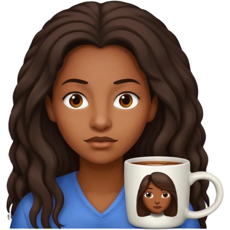 Long haired black Woman on a mug shot emoji