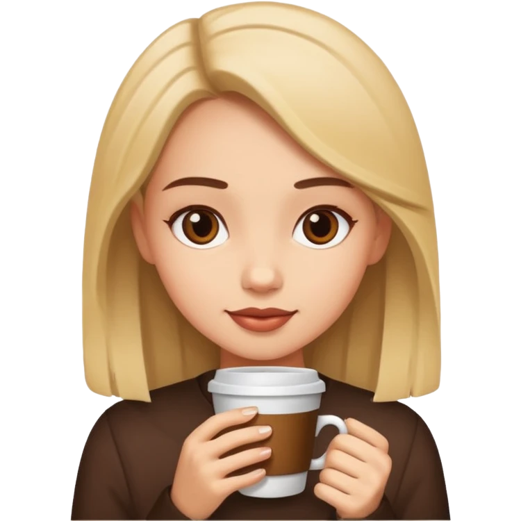 a girl with coffe emoji