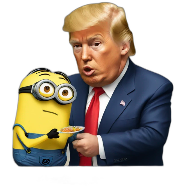 Minion eating trump for dinner emoji