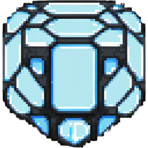 maximum blocky ultra-abstract pixel art Minecraft diamond emoji with only 2-4 large square pixels emoji
