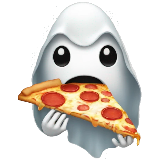 a Ghost eating pizza  emoji