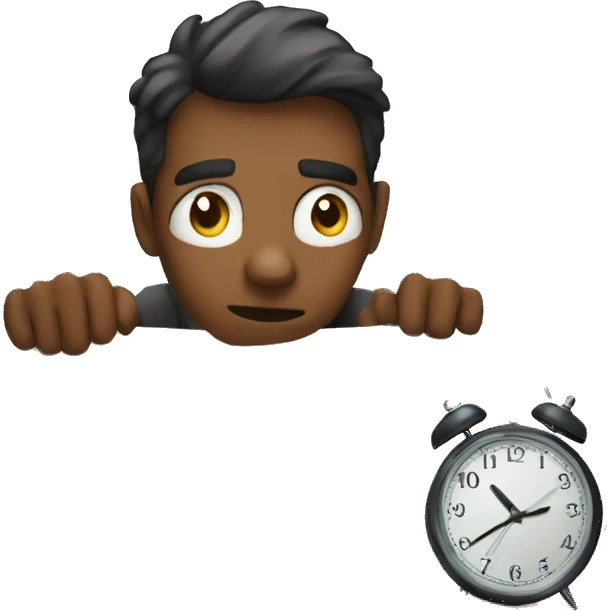 Watching the time eagerly emoji