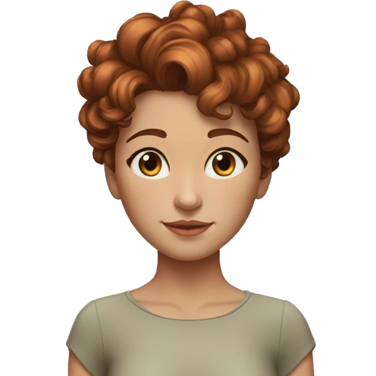 Her reddish brown hair was cut short now, curly and streaked with gray. Her skin, still eerily bronze against those light eyes,  emoji