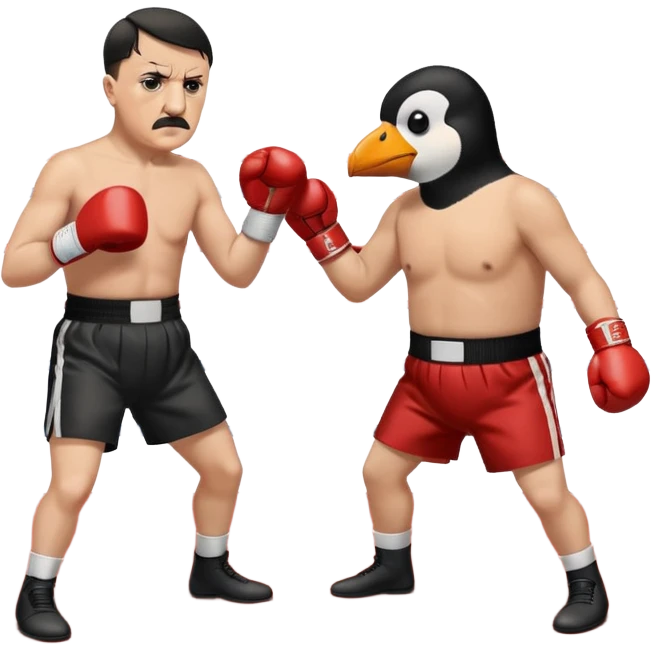hitler fighting penguin emoji
