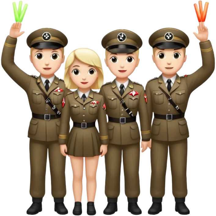 Nazis dancing with glow sticks saluting emoji