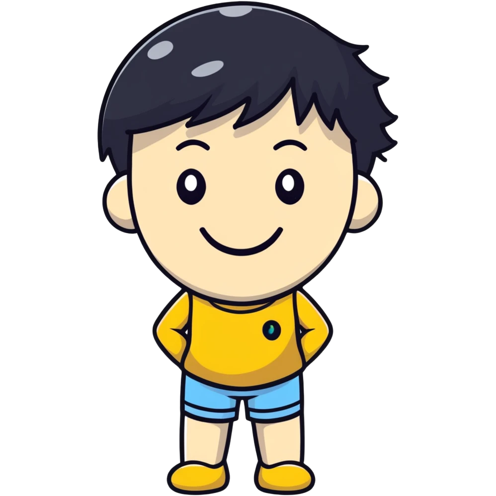 simple embarrassed white smiley with black hair emoji