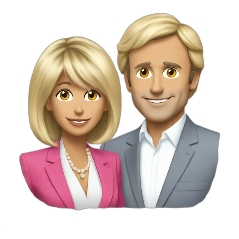 Brigitte macron and Emanuel Macron emoji