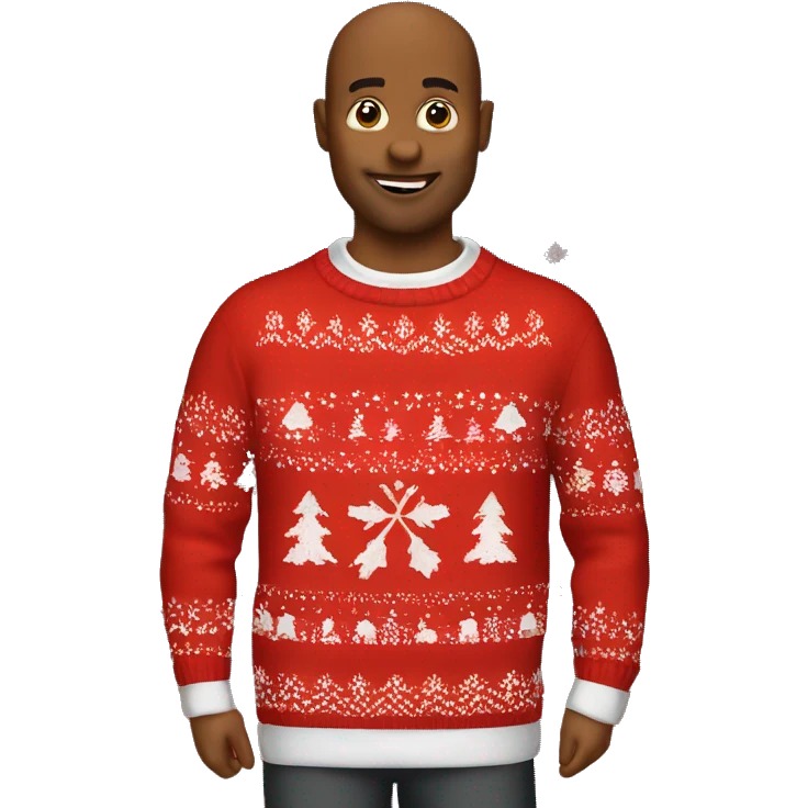 Think 5 red christmas sweater  emoji
