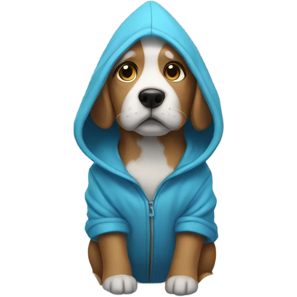 dog wearing a hoodie in the snow emoji