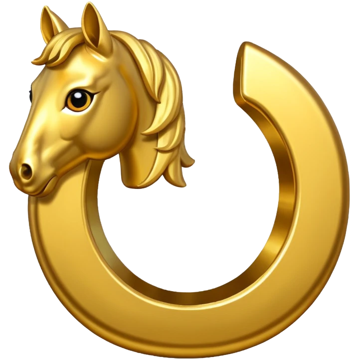 golden horse shoe emoji