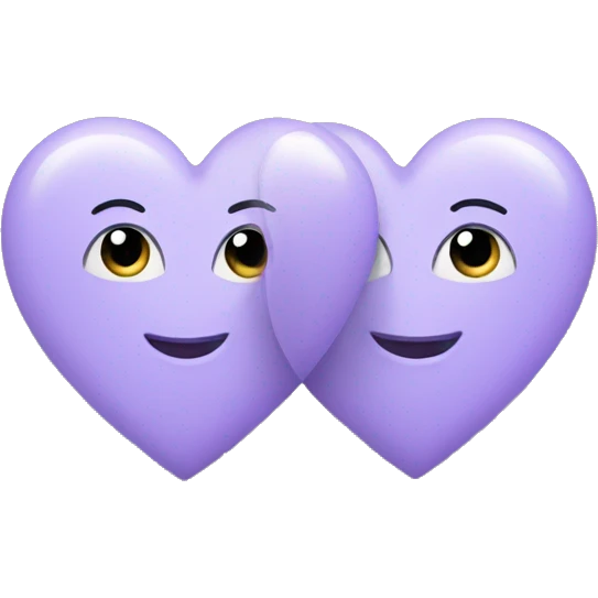 two lilac hearts emoji