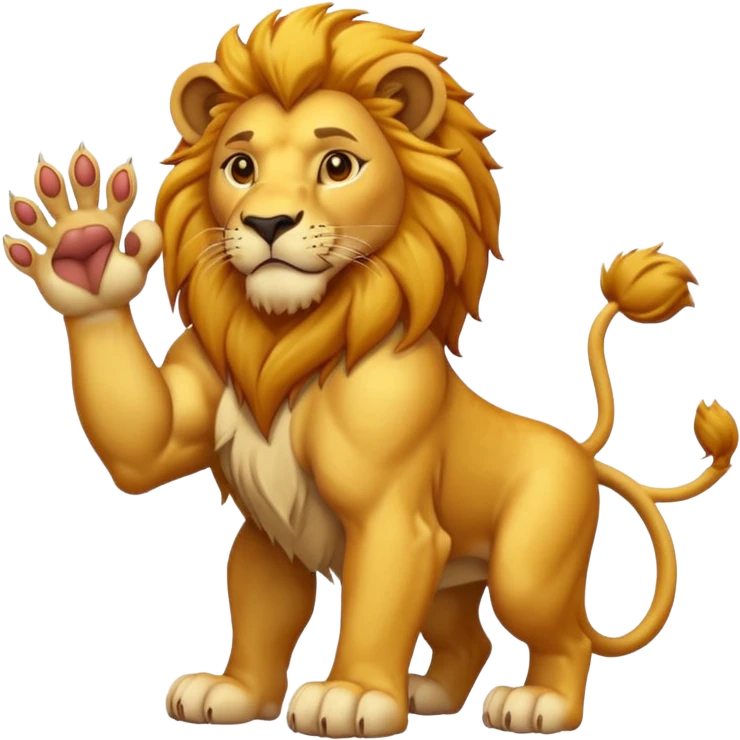 lion with paw emoji