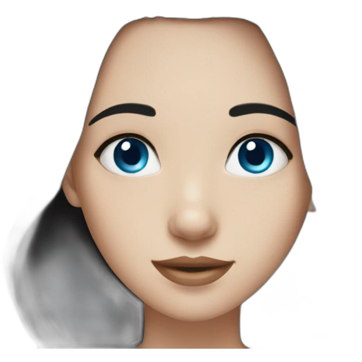 Girl black hair blue eyes  emoji