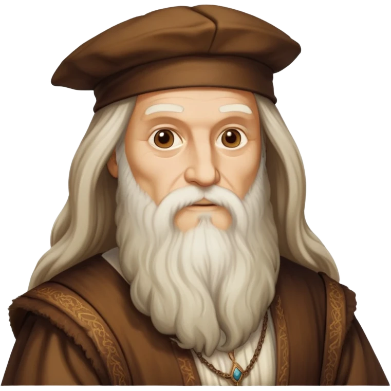 Leonardo da Vinci with long beard and Renaissance clothing emoji